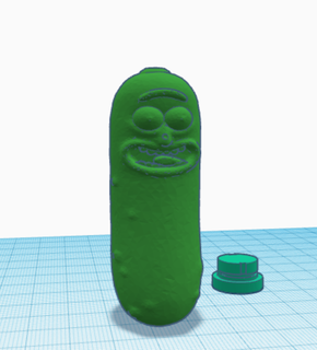 pickle rick tooter bullet snuffer straw recreational 3d printed powder chamber recked snort snorting tool compact riggity heady tube puff smoke soft 3d print model - Mito3D