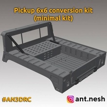 pickup 6x6 conversion kit minimal an3drc hummer h1 alpha car 3d printed rc chasssis 4x4 model gearbox body 3d print model - Mito3D