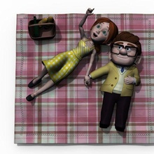 Picknick Carl ellie stl 3d Drucken Kunst Pixar Disney Ehe Liebe Beläge Hochzeit Geschenk Liebhaber 3d print model - Mito3D