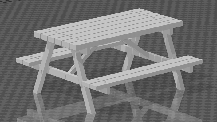 piknik masa banklar h0 bank ayarlamak diyorama bahçe 3d print model - Mito3D