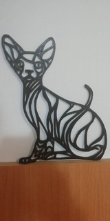 picture cat sphinx table 2d decoration 3d print model - Mito3D