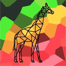 immagine giraffa deco tavolo geometrico pendente pla decorazione 3d print model - Mito3D