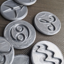 pezzi zodiaco simboli moda degno parti rune 3d print model - Mito3D