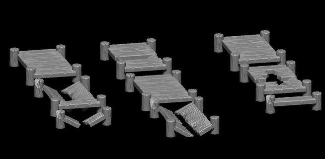 pier Game warhamer waagh orks wall defense fantasy magic 32mm aos 28mm tabletop terrain wood 3d print model - Mito3D