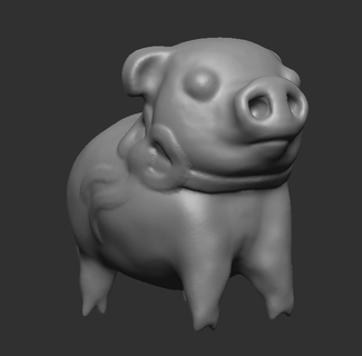 pig bow pig cute bow  3d print model - Mito3D
