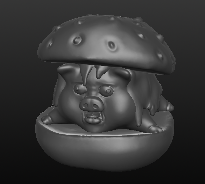 cerdo hamburguesa Cerdo comida divertido 3D print model - Mito3D