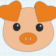 cerdo colores varios a los animales art topper de la torta juguete granja 3d print model - Mito3D