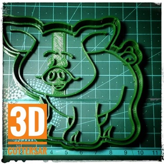 pig cookie cutter stl fondant cold porcelain 3d print model - Mito3D