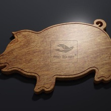 pig cutting board - cnc files wood svg dxf eps pdf ai stl 3d print model - Mito3D