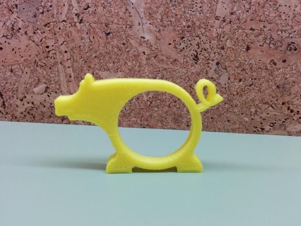 porco cachecol anel 3d print model - Mito3D