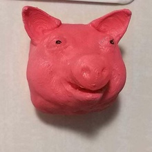 pig head fridge magnet keychain animals 3d print model - Mito3D