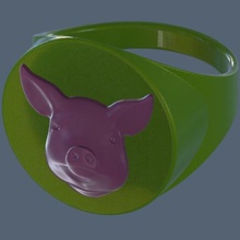 domuz kafa yüzük takı hayvan firma efsane folklor 3d print model - Mito3D