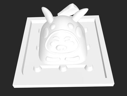 cerdo tecla Pikachu estilo base resina emitir artesano 3d print model - Mito3D