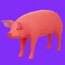 pig lowpoly 3d print model 3d print model - Mito3D