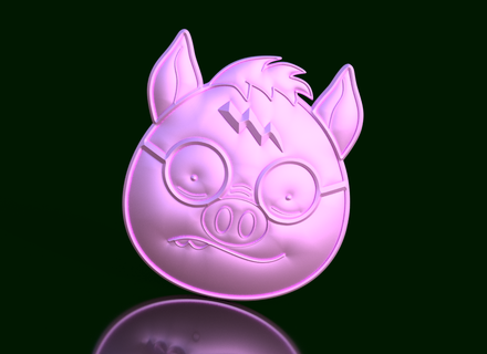 pig magic potter pig's head sculpture 3d print model - Mito3D