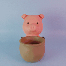 porco plantador animal matera vaso flores suculentos cacto porquinho carne tigela fofa 3d print model - Mito3D