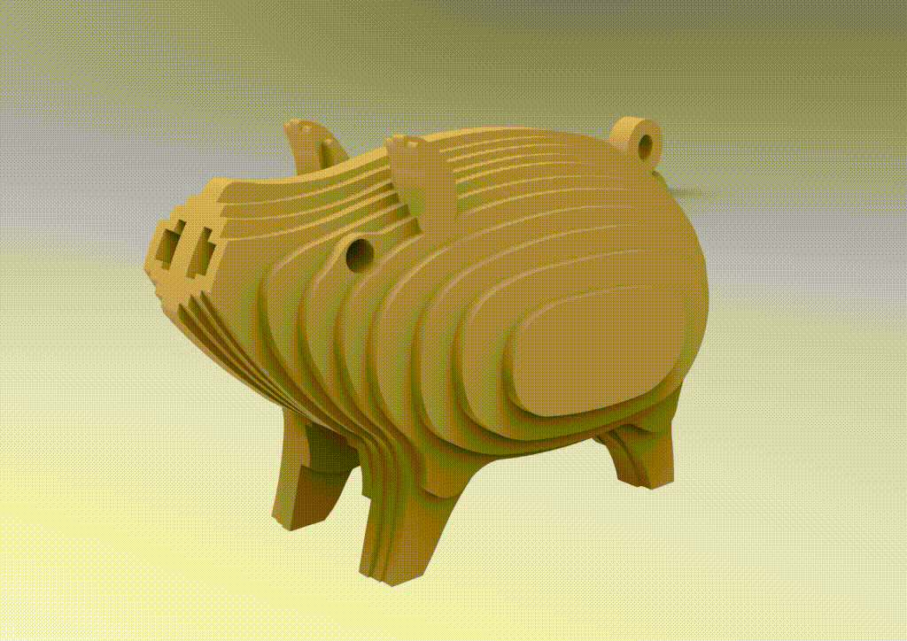 pig slice art 3D print model - Mito3D