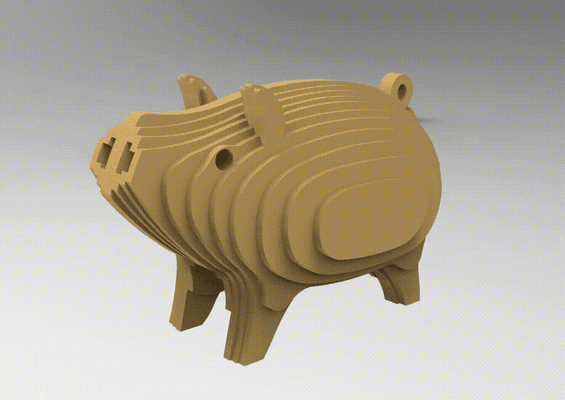 schwein scheibe kunst 3d print model - Mito3D