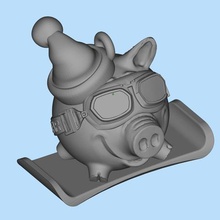 pig snowboarder game toy accessories 3d print model - Mito3D