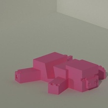 pig support key ring minecraft decoration art video game games minimalist 3d print model - Mito3D