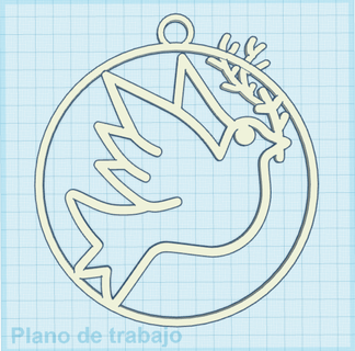Piccione pace simbolo paloma paz colgante calma fred rauhapok ritmo 3d print model - Mito3D