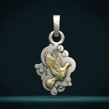 Pigeon pendentif ciel esprit oiseau ailes charme 3d print model - Mito3D