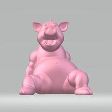 piggy art di maiale divertente casa deco i cartoni animati 3d print model - Mito3D