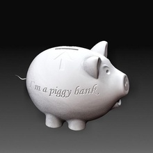 porquinho banco gadget animais porco arte high poly printable model brinquedos 3d print model - Mito3D