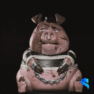 cerdito banco Chuleta cerdo pete salvaje Oeste antiguo útil vaquero hogar casa decoración 3d print model - Mito3D
