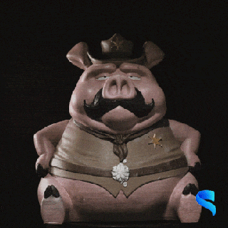 piggy bank - sheriff bacon buck home decor useful pig old west wild 3d print model - Mito3D
