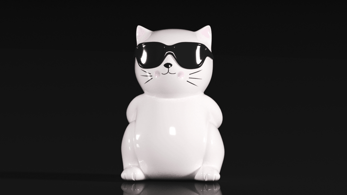 schweinchen bank katze brille xl zuhause haus spielzeug zahl charakter spielsets aktion spiele satzung kunst poly anime 3d print model - Mito3D