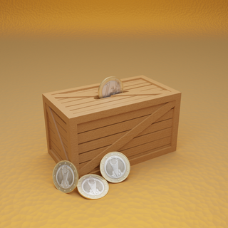 porcin banque Caisse monnaie bureau bois caché table enterrer décor sûr argent euro dollar cadeau 3d print model - Mito3D