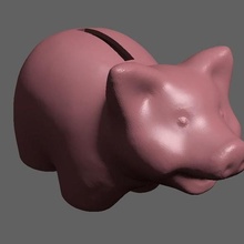 piggy bank edited 3d scan home animal makerbotdigitizer meshmixer money box pig piggybank containers 3d print model - Mito3D