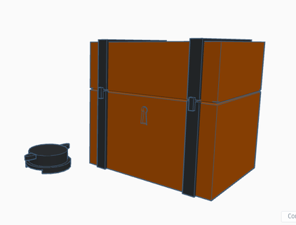 piggy bank chest - rectangular moneybox savings money dollar box little lid white bolt save closing 3d print model - Mito3D