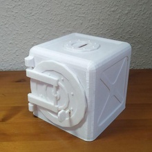 piggy bank safe box strong money gear lock key 3d print model - Mito3D