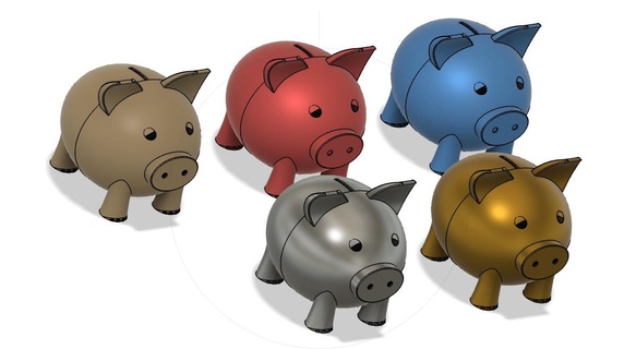 cerdito banco ahorros cerdo seguro hucha 3d print model - Mito3D