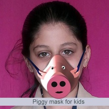 piggy kids mask tool children face covid19 corona dust protection breath improvement health cartoon 3d print model - Mito3D