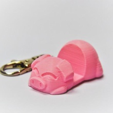 piggy phone stand keychain jewelry animal chienline pig keychains 3d print model - Mito3D