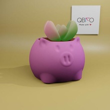 piggy planter 3 pot plant stlfile flowerpot planter3d pig cute 3d print model - Mito3D