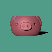 domuzcuk tencere ekici saksı domuz Şirin hayvan 3d print model - Mito3D