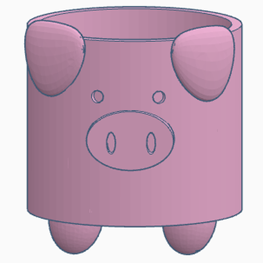 domuzcuk tencere hayvan bitkiler domuz 3D print model - Mito3D
