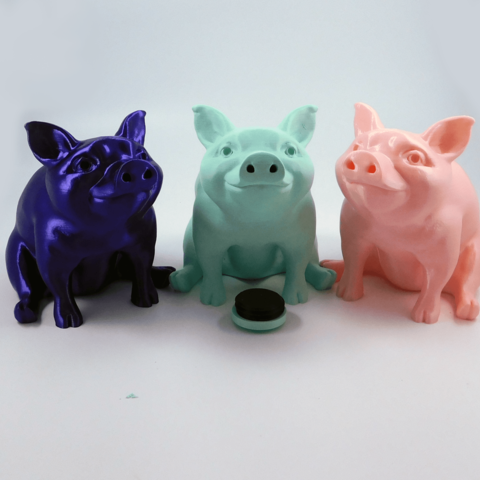 piggy sentado hucha versión art banco escultura de cerdo 3D print model - Mito3D