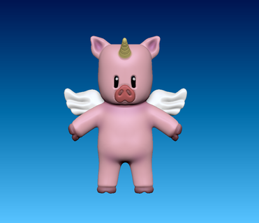cerditos volador cerdo tropezón chicos Arte unicornio juego androide especial ángel juguete 3d print model - Mito3D