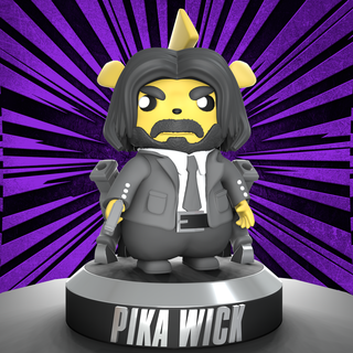 pika wick pikachu pokemon john wick babayega thunder cute vigilant epic  3d print model - Mito3D