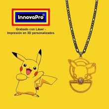 pikachu's pendant jewelry pokemon retro necklace key ring keychain super logo nintendo nes pikachu 3d print model - Mito3D
