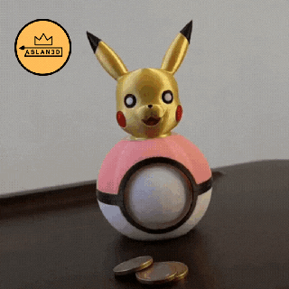 Pikachu + pokeball Pokémon récipient sphère 3d print model - Mito3D