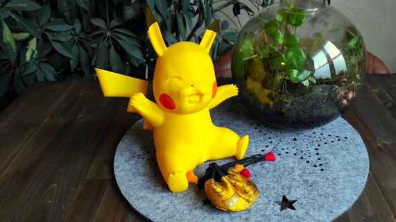Pikachu carina Pokemon facile stampabile casa arte figura ragazzi giocattolo 3d print model - Mito3D