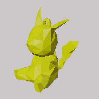 Pikachu Pokémon faible poly porte clés pendentif boucle d'oreille 3d print model - Mito3D