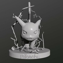 Pikachu 3d stl meteler pokemon gato pokebola meteler3d 3d print model - Mito3D