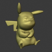 pikachu arrabbiato gioco pokemon andare pika 3d print model - Mito3D